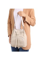 Fashion Bucket Bag Genuine Leather Women Shoulder Bag 2022 Simple Casual Luxury Crossbody Bag Designer Lady Summer Clutch Bag