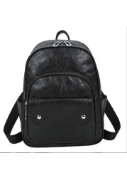 Korean Style Fashion High Quality Leather Backpack Women Large Capacity Travel Backpack School Bags For Girls Shoulder Bags