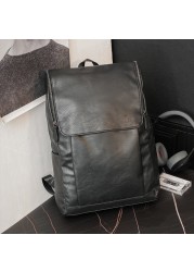 New faux leather backpack outdoor backpack student school bag leisure bag computer bag fashion men's bag