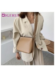 DIGERUI Women's Bag 2022 Vintage PU Leather Bucket Bags Simple OL Passenger Bag Messenger Bag Female Shoulder Crossbody Bags