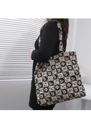 Women Canvas Shoulder Bag Large Capacity Fashion Handbag Casual Flower Daily Book Shopping Bag Bag for Girls Handbag 2022