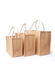 Reusable duffel bag eco-friendly burlap grocery beach shopping bags X7YA