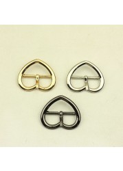 20pcs ID30mm Fashion Metal Heart Pin Buckles Strap Belt Adjust Adjuster Clasp Hook DIY Clothes Shoes Decoration Buckle