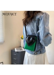 Fashion Heart Flap Bead Strap Shoulder Bag for Woman PU Leather Female Handbags for Ladies Women Outdoor Shopping