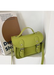 Vintage Messenger Bag Women Buckle Flap Small Shoulder Bag Luxury Brand Crossbody Bag PU Leather New Designer Female Bag