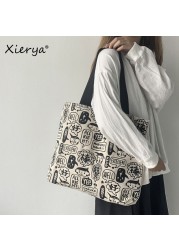 Xierya Canvas Bag Female Large Capacity Student Bag Canvas Bag Shoulder Bag New Fashionable Clothes Bag Women Tote Bag Chinese Style