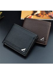 Men Wallets Short PU Leather Wallet High Quality Three Fold Simple Fashion Boyfriend Wallet Gifts