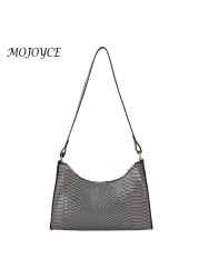 Fashion Snake Print Leather Underarm Bags Women Handbag Party Clutch for Women Outdoor Business Travel