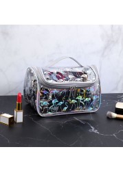 2022 Ladies Transparent Waterproof Cosmetic Bag Female Wash Toilet Bag Organizer Large Capacity PVC Travel Makeup Storage Bag