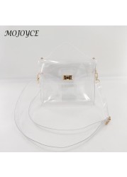 PVC Transparent Chain Shoulder Bag for Women Chic Bag Lady Clear Small Bag Streetwear Casual Ladies Shopping Bags