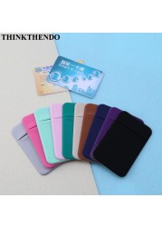 Mobile Phone Wallet Credit Card Holder Pocket Stick On Flexible Adhesive Tool