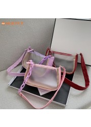 Summer Women Transparent Jelly Bag Female Hobos Beach Shoulder Bags Candy Color Ladies Underarm Bag Ladies Purse Tote Handbag