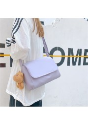 New Solid Color Ladies Shoulder Bag 2022 Fashion High Quality Nylon Women Messenger Bags Large Capacity Student Bag Bolso Mujer