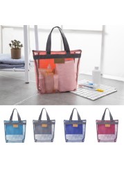 Useful Makeup Mesh Cosmetic Bag Simple Trendy Wash Organizer Portable Pouch Wholesale 1PC Travel Women Large Cosmetic Bag