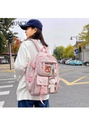 Solid Color Backpack Nylon Large Capacity Bag Girls Casual Leisure Bag Daily Travel Shopping Bag