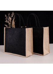 Reusable duffel bag eco-friendly burlap grocery beach shopping bags X7YA