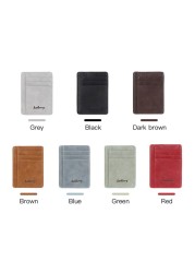 Simple Slim PU Leather Credit ID Card Holder Small Wallet Wallet 2022 Men Women Solid Color Casual Bag Money Bus Card Pocket Bag