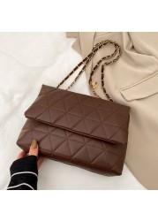 Plaid PU Leather Women Shoulder Bag Chain Strap Crossbody Bags for Women Fashion Designer Handbags Female Messenger Bags