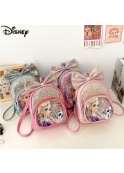 New Children's School Bag Cartoon Princess Accessories Bag Bow Sequins PU Backpack Pupil Kindergarten Kids Girls Backpack