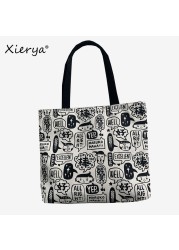 Xierya canvas paper bag female large-capacity bag shoulder bags new student women's tote bag Chinese style симка