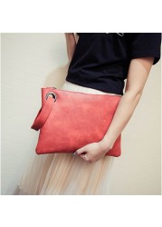 Solid Fashion Handbag Women Clutch Bag Leather Women Envelope Bag Zipper Evening Bag Female Clutches Handbag