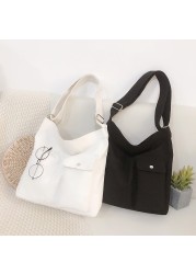 Women Bag 2021 Female Tote Canvas Simple Soft Fashion Messenger Bolsas Quality Shopper Crossbody New Designer Shoulder Bags