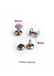 10-30-100pcs 6*6mm 8*8mm 10*8mm iridescent rainbow fastened double rivet stud for shoes,DIY metal rivets accent on accent