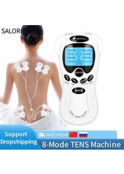 8-Mode Electric Tens Muscle Stimulator Ems Acupuncture Facial Body Massager Digital Therapy Herald Electric Massager