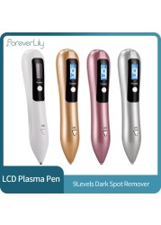 LCD Plasma Pen Laser Tattoo Mole Removal Device Rechargeable Face Care Skin Tag Removal Freckle Wart Dark Spot Remover