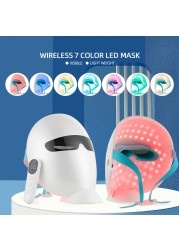 Foreverlily 7 Colors Light LED Photon Facial Mask Treatment Anti Acne Wrinkle Removal Skin Rejuvenation Face Skin Care Beauty Mask