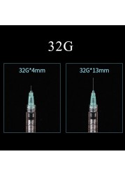 32g puncture needle transparent syringe injection glue clear tip cap for pharmaceutical injection needle 32g 4mm 13mm