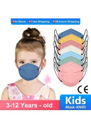 Children 3-12 Years KN95 Kids Mask Children FPP2 Masks Morandi Baby Mask ffp2 Children 5 Layers Children Mask KN95 Face Masks