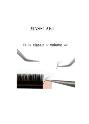 MASSCAKU - Natural False Mink Lashes, Single Extensions, Soft Lashes, 16 Rows/Pack, 8 to 16mm and Mix, Premium