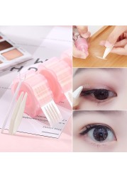 1 box ultra invisible eyelid paste natural double eyelid tape mesh lace eyelids fiber with stick no reflective no easy fall off