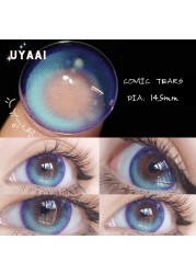 UYAAI 1 زوج العدسات الزرقاء أنيمي اكسسوارات عدسات لاصقة ملونة للعيون Tears الدموع العين عدسات الموضة العدسات الخضراء