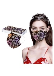 10pcs Unisex Adult Disposable Mask Leopard Fashion Printed Breathing Mask Outdoor Face Mask Mondkapjes mascarillas d7