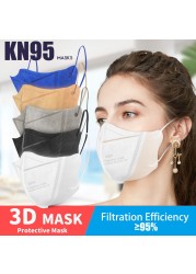 Colors Mascarillas fpp2 FFP3 KN95 Face 4 Layers Black Mask KN95 Black Masks Reusable Mascara Mascara Mask CE Masque