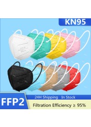 FFP2 Masks KN95 Mascarillas Homolokada 5 Layers ffp2fan CE Respiratory Mask FPP2 Protective Face Mask KN 95 Masque Adult