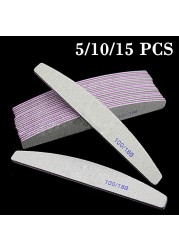 Nail File 100/180 Professional Sandpaper Set Nail File Sanding Buffer Block Nail Pedicure Manicure Polishing Tools