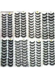 10 pairs of 3D false eyelashes, handmade, soft and hot, naturally, to create a perfect eye makeup, cross and thick