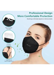 10-200pcs black mask ffp2 respiratory kn95 mascarilla fpp2 homeopathic 5 layers masque noir reusable fpp2 approved ffp mask 2