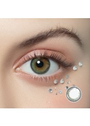 Mitata 10 Pcs (5 Pairs) Rock Green Colored Contact Lenses With Diopter Aim Fresh Lady Daily Eye Color Contact Lenses