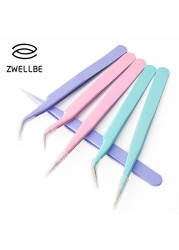 Colorful Anti-static Tweezers For Eyelash Extension Eyebrow Stainless Steel Beauty Set Precision Tweezers Beauty Kit Repair Tools