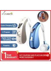 Rechargeable Mini Digital Hearing Aid Hearing Amplifier Wireless Ear Aids for Elderly Moderate to Severe Loss Drop Shipping