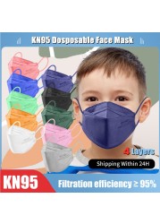 أقنعة FPP2 للأطفال FFP2 أقنعة KN95 للأطفال 5 طبقات infantil ماسكارا 9-12old معتمدة ffp2maske واقية للأطفال