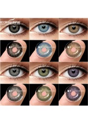 iIshihair 1 Pair Contact Lenses for VIP Natural Blue Brown Colored Lenses Eye Contact Lenses Beauty Cosmetic Contacts Eyes Makeup 14mm