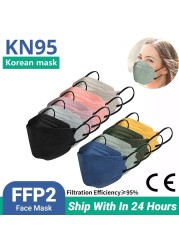 CE FFP2 Respiratory Mascara Mask FPP2 KN95 mascarilla fpp2 homology ada 4 layer korean fish face mask fp2 black mask ffp2tool KN95