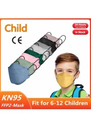 KN95 Fish Mask Kids ffp2masque Kids 4 Layers Korean Kf94masque FFP2 Kids Black Mask Kids 4-12 Masks FPP2 Masks