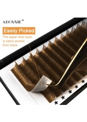 Abonnie - Individual Eyelashes Extensions, Luxurious False Eyelashes, 8-15 Mink Hair Blends, Dark Color, Professional