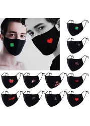 Reusable Cotton Face Mask with Ear Support, Adjustable, Washable, Adult, Black, Unisex